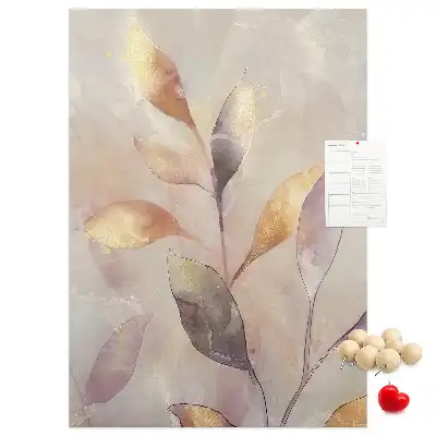 Korková nástěnka s motivem rostlinného akvarelu