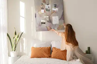 Korková nástěnka s motivem rostlinného akvarelu