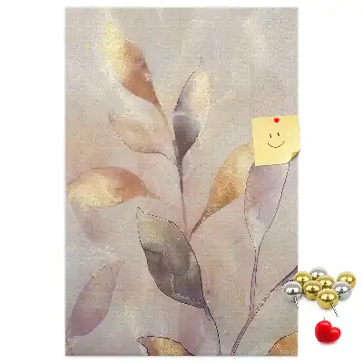 Korková nástěnka s motivem rostlinného akvarelu