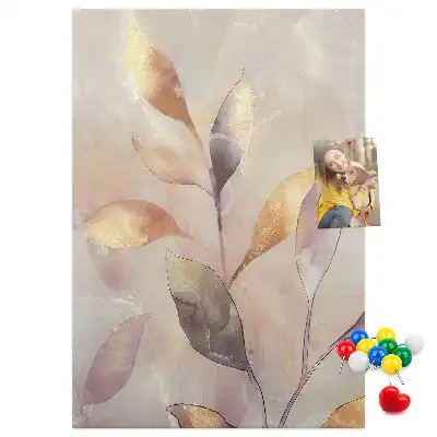 Korková nástěnka s motivem rostlinného akvarelu