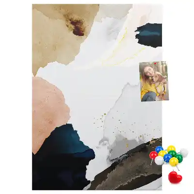 Korková nástěnka s motivem akvarelové abstrakce