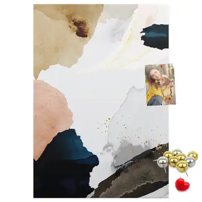 Korková nástěnka s motivem akvarelové abstrakce