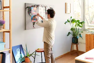 Nástěnka korková Abstraktní mapa světa