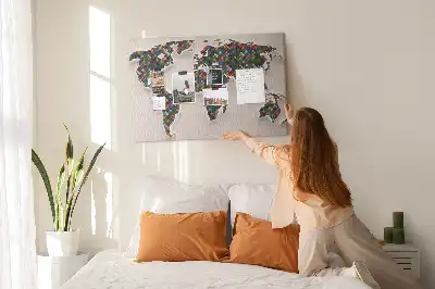 Nástěnka korková Abstraktní mapa světa