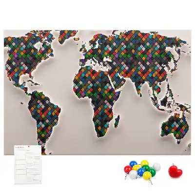 Nástěnka korková Abstraktní mapa světa