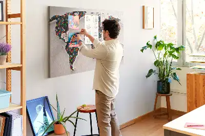 Nástěnka korková Abstraktní mapa světa