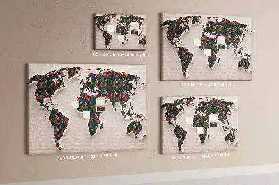 Nástěnka korková Abstraktní mapa světa