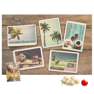 Korková nástěnka pro polaroidové fotografie