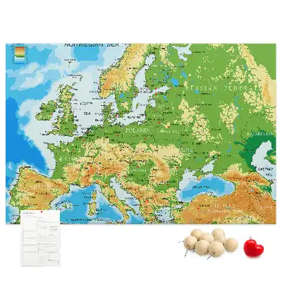 Nástěnka do dětského pokoje Mapa světa s geografií