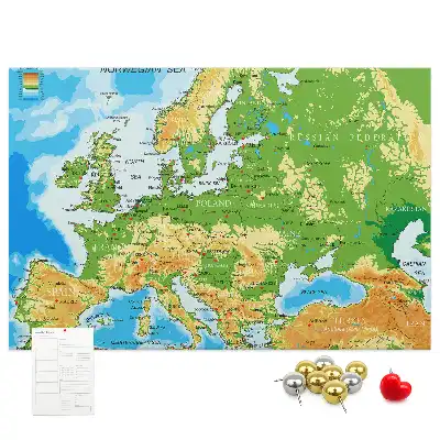 Nástěnka do dětského pokoje s motivem mapy světa