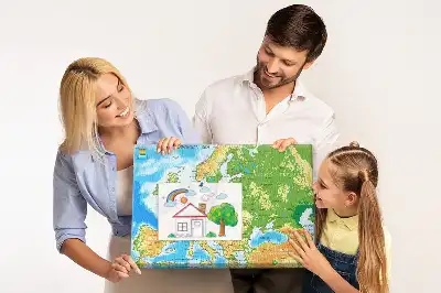 Nástěnka do dětského pokoje Mapa světa s geografií
