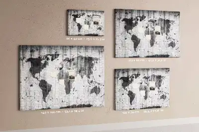 Nástěnka do dětského pokoje Mapa světa na dřevě