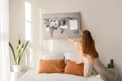 Nástěnka do dětského pokoje Mapa světa s akvarelem