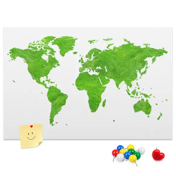 Korková nástěnka Mapa zelená tráva