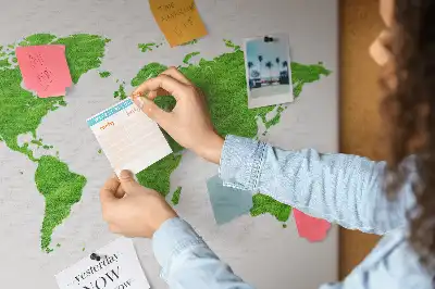 Korková nástěnka Mapa zelená tráva
