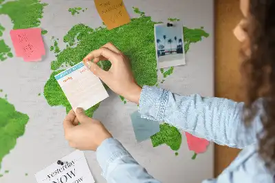 Korková nástěnka Mapa zelená tráva