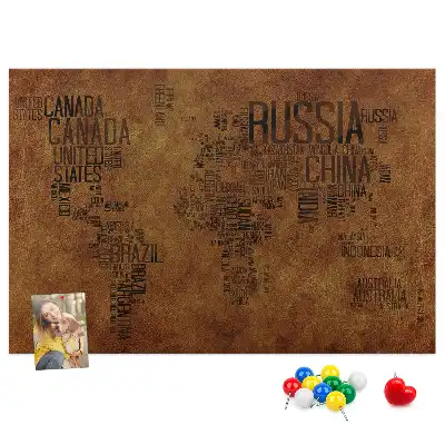 Korková tabule Mapa názvů zemí