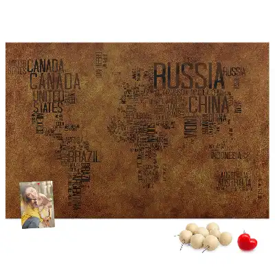 Korková tabule Mapa názvů zemí