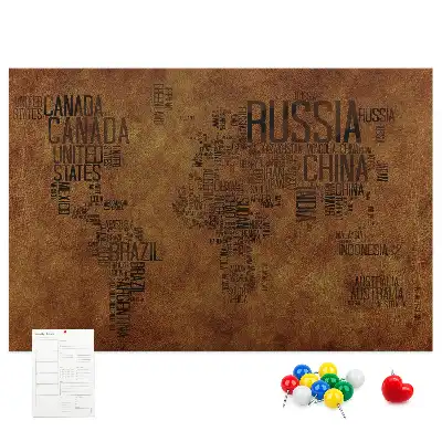 Korková tabule Mapa názvů zemí