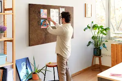 Korková nástěnná tabule s mapou světa a názvy zemí