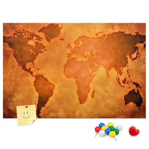 Korková nástěnka Velká mapa světa