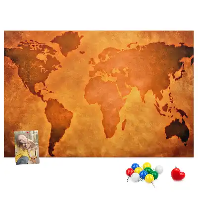 Korková nástěnka Velká mapa světa