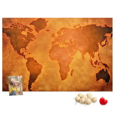 Korková nástěnka Velká mapa světa