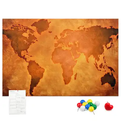 Korková nástěnka Velká mapa světa