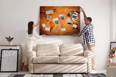 Korková nástěnka Velká mapa světa