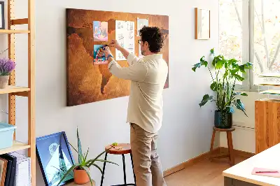 Korková nástěnka Velká mapa světa