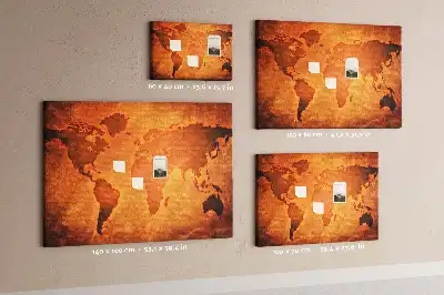 Korková nástěnka Velká mapa světa