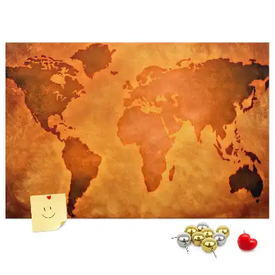 Korková nástěnka Velká mapa světa