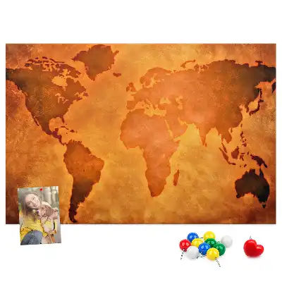 Korková nástěnka Velká mapa světa