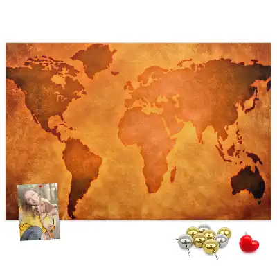 Korková nástěnka Velká mapa světa