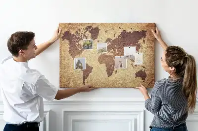 Korková nástěnka Svět v historickém kartografickém stylu
