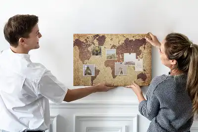 Korková nástěnka Svět v historickém kartografickém stylu
