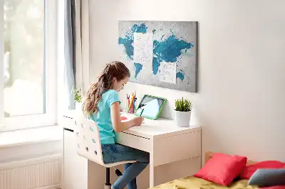 Nástěnka do dětského pokoje Mapa světa