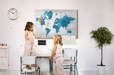 Nástěnka do dětského pokoje Mapa světa