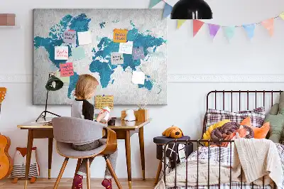 Nástěnka do dětského pokoje Mapa světa