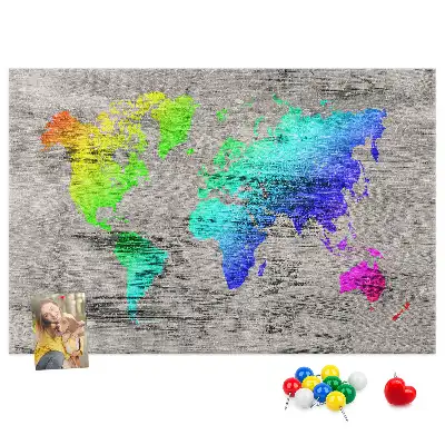 Nástěnka korková Mapa světa