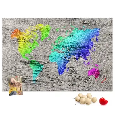 Nástěnka korková Mapa světa