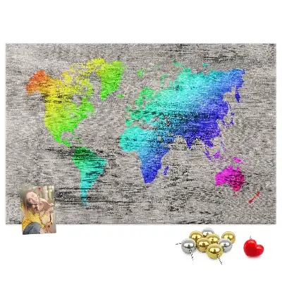 Nástěnka korková Mapa světa