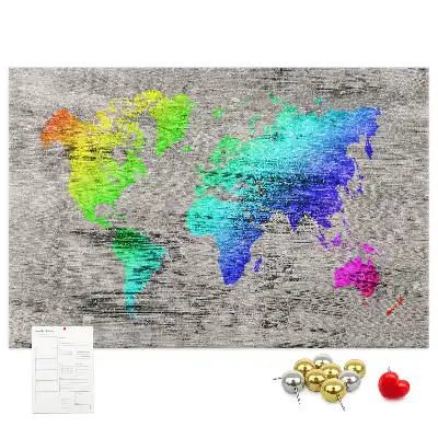 Korková nástěnka Univerzální mapa světa