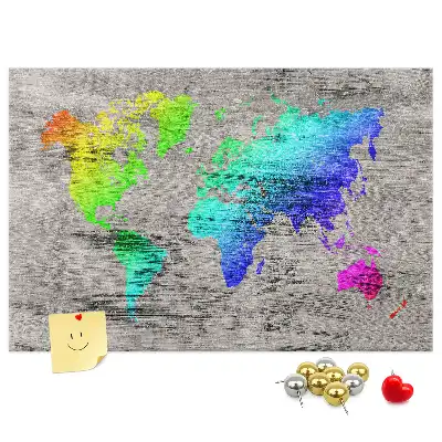 Korková nástěnka Univerzální mapa světa