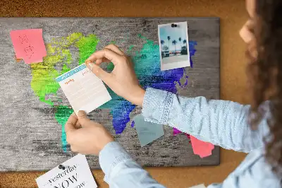 Nástěnka korková Mapa světa