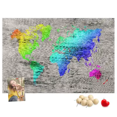 Korková nástěnka Univerzální mapa světa