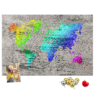 Nástěnka korková Mapa světa