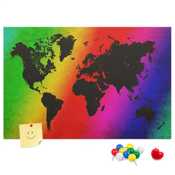 Korková nástěnka Mapa světa do kanceláře