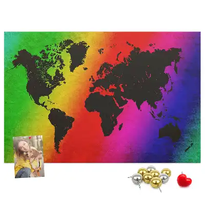 Korková nástěnka Mapa světa do kanceláře