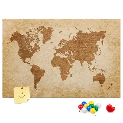 Nástěnka do dětského pokoje Mapa světa ve starém stylu